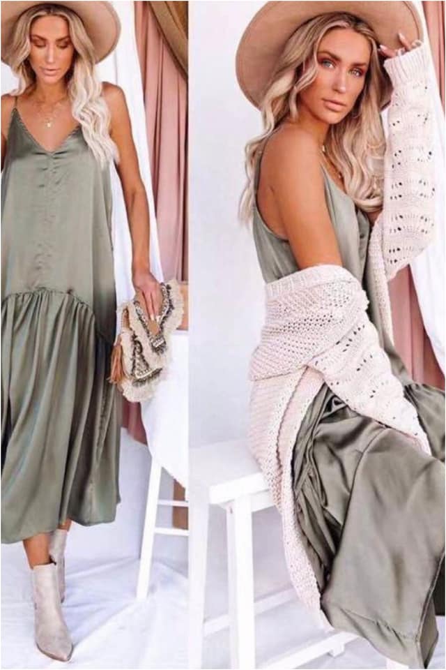 Vestido mujer largo satén