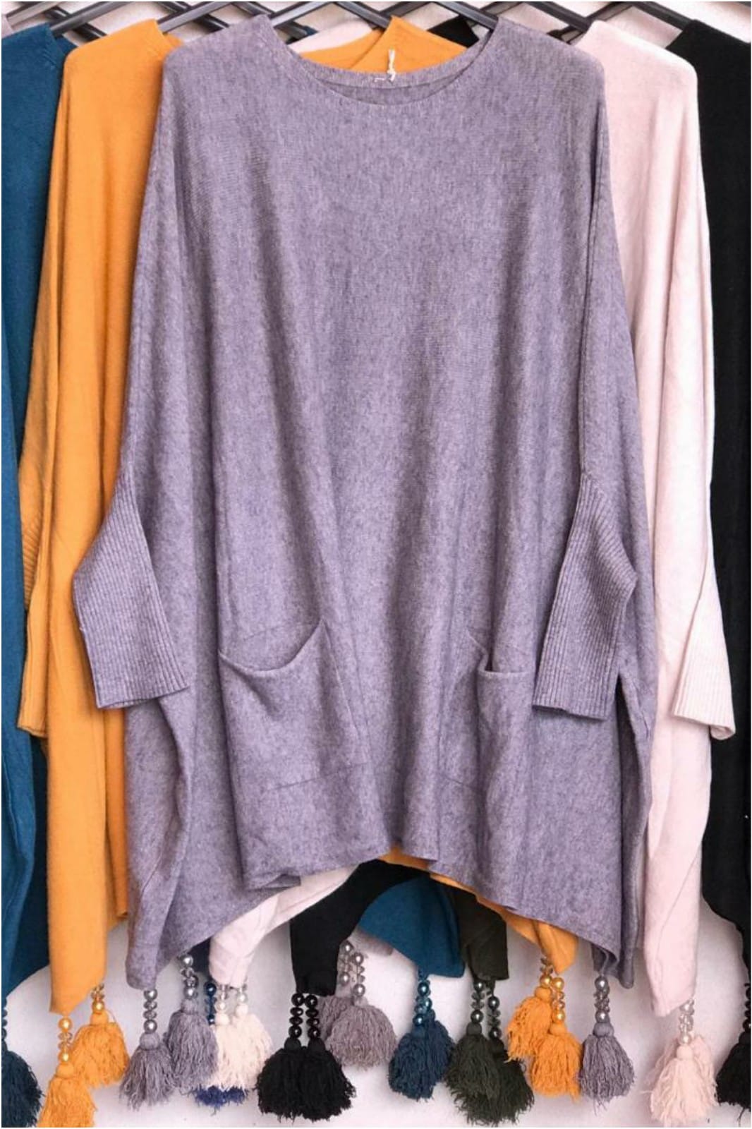 Poncho mujer con borlas - Imagen 4