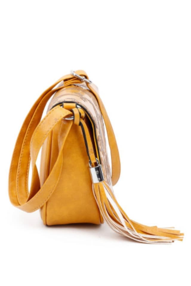 BOLSO BANDOLERA MUJER TEXTURA AMARILLO - Imagen 3