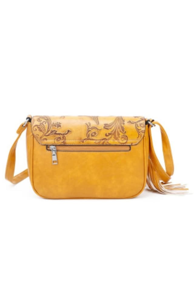BOLSO BANDOLERA MUJER TEXTURA AMARILLO - Imagen 4