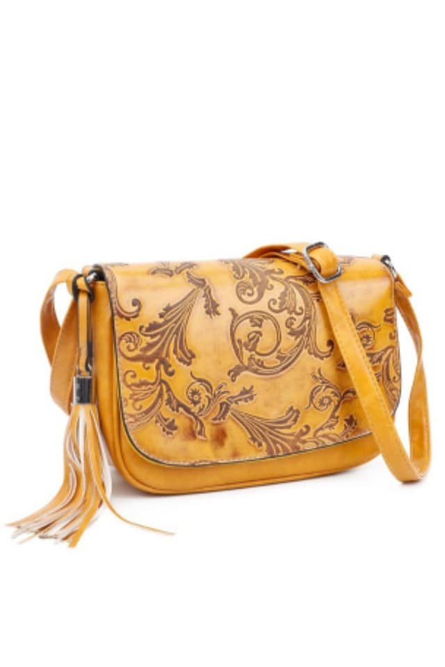 BOLSO BANDOLERA MUJER TEXTURA AMARILLO