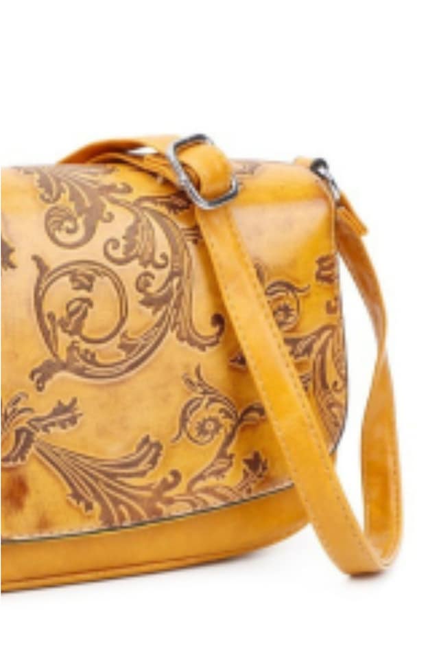 BOLSO BANDOLERA MUJER TEXTURA AMARILLO