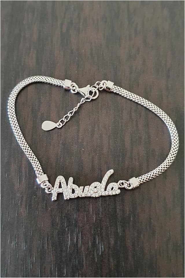 Pulsera Abuela de plata de ley con circonitas