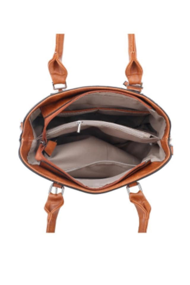 BOLSO MUJER AMARILLO CON TEXTURA - Imagen 3