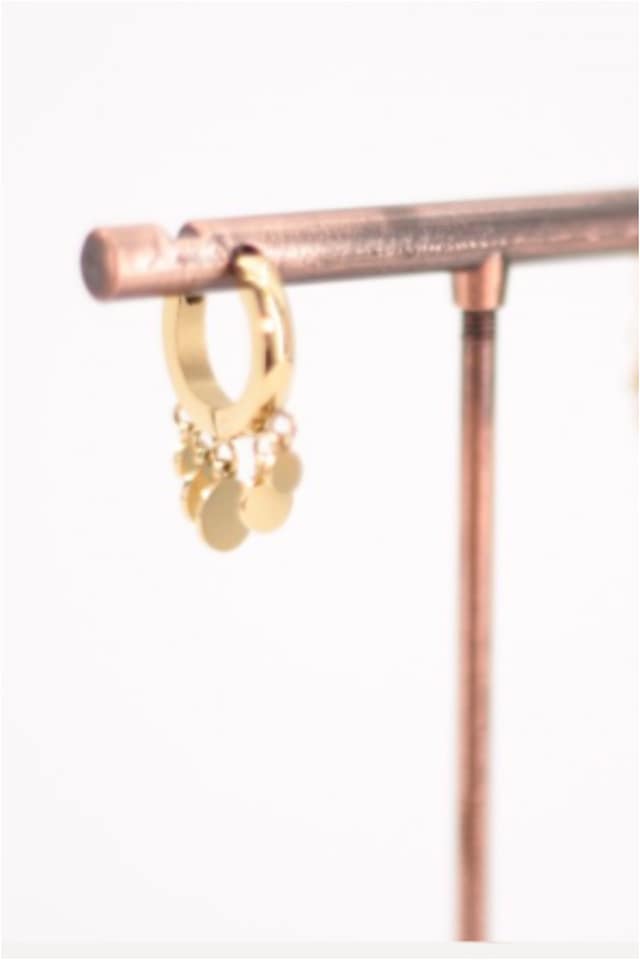 Pendientes mujer acero dorado aros sol