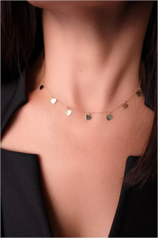 COLGANTE MUJER ACERO CORAZONES