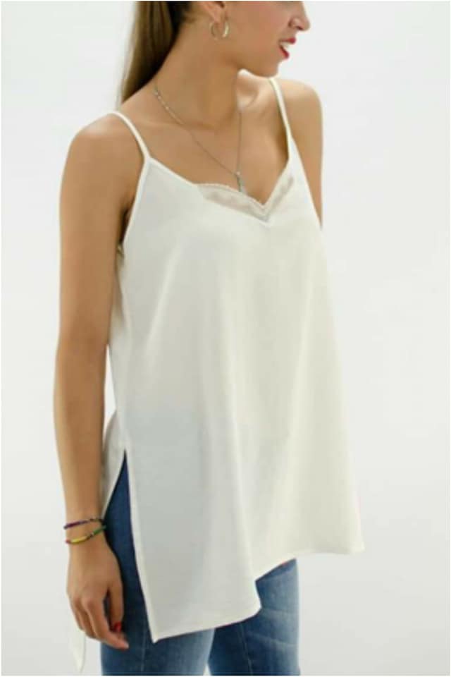 Top mujer lencero asimétrico