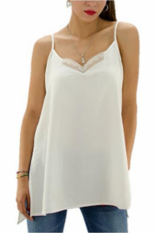 Top mujer lencero asimétrico