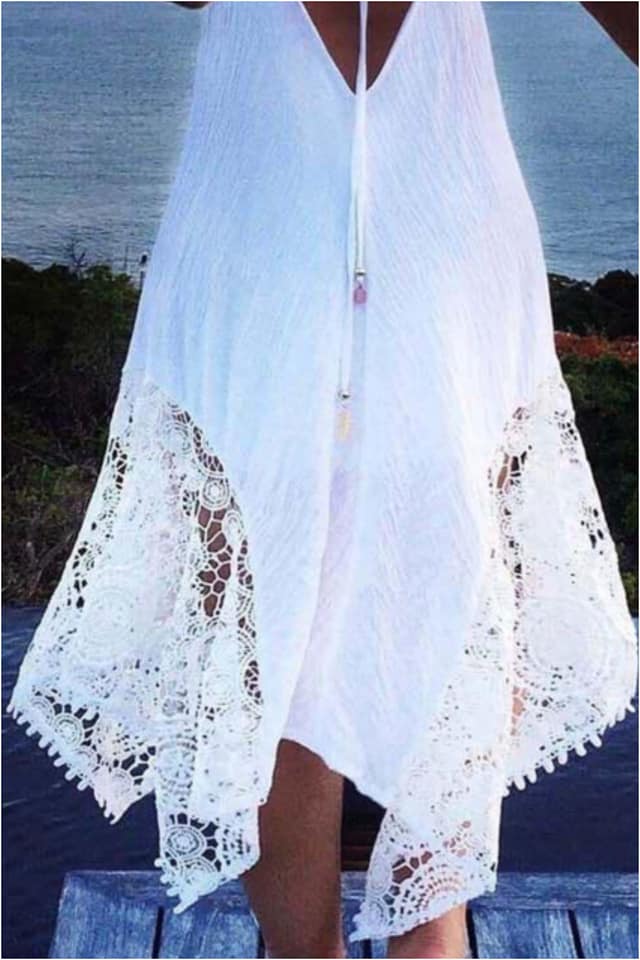 Vestido mujer con encaje y pasamanería - Imagen 3