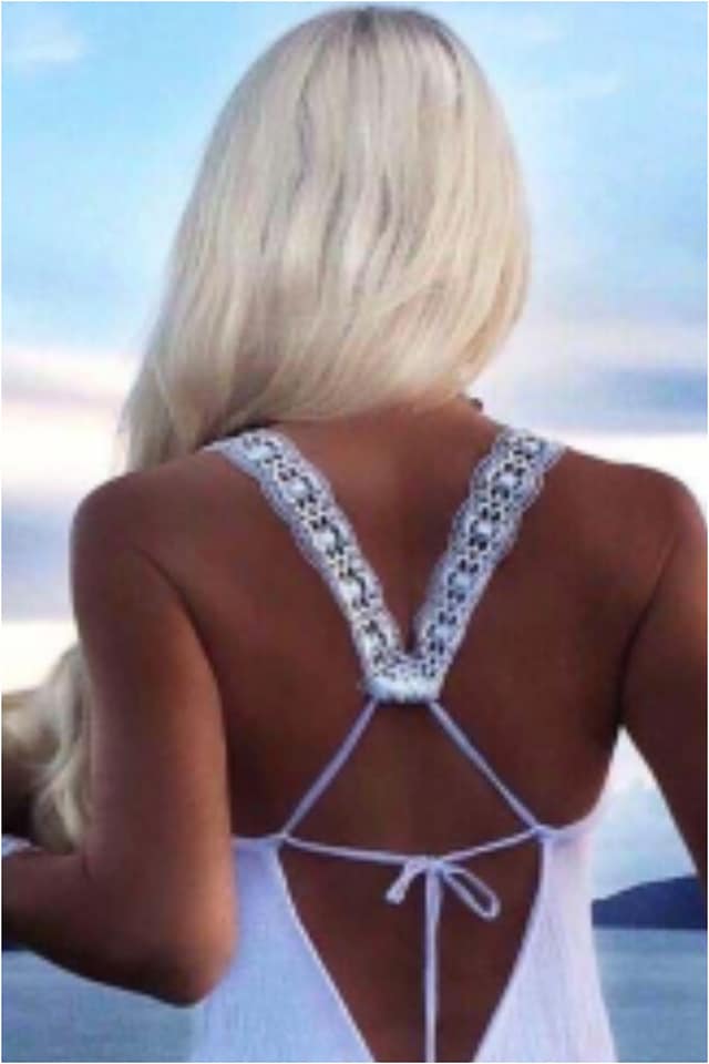 Vestido mujer con encaje y pasamanería