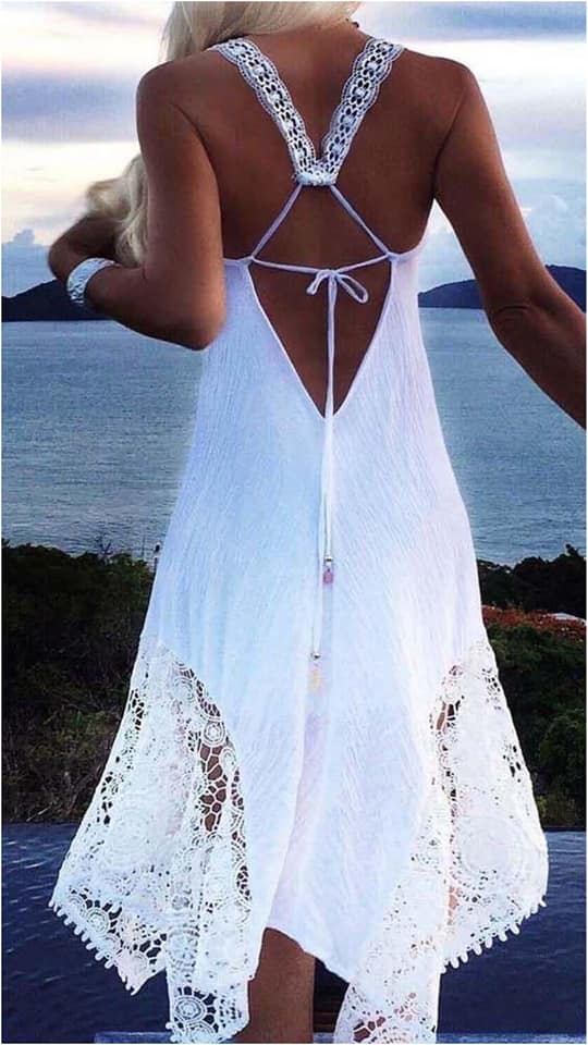 Vestido mujer con encaje y pasamanería