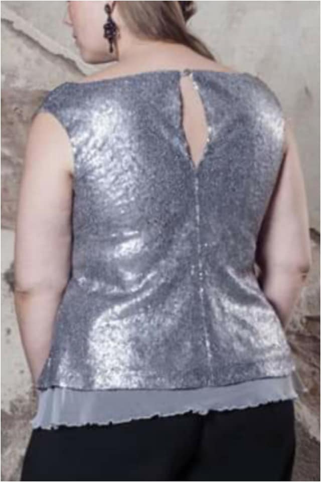 Top mujer lentejuelas plateadas - Imagen 3