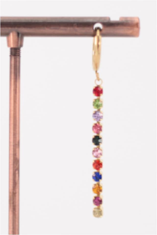 Pendientes mujer acero dorado y cristales