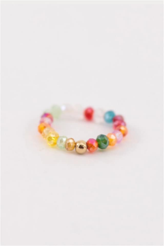 ANILLO ACERO AJUSTABLE CRISTALES COLORES
