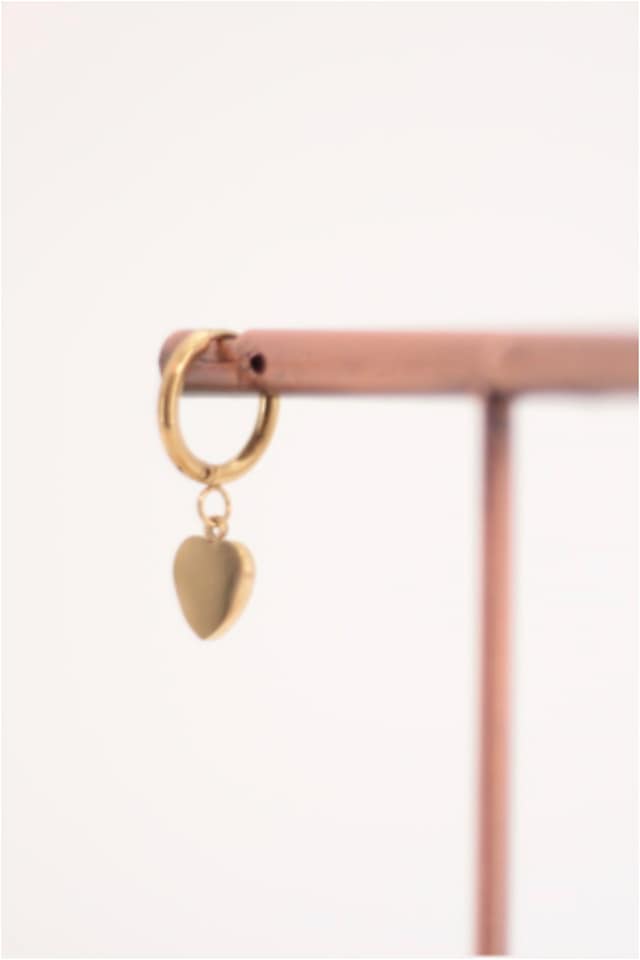 Pendientes mujer acero dorado corazón