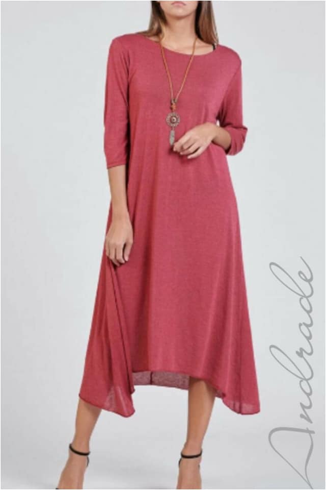 Vestido punto mujer asimétrico