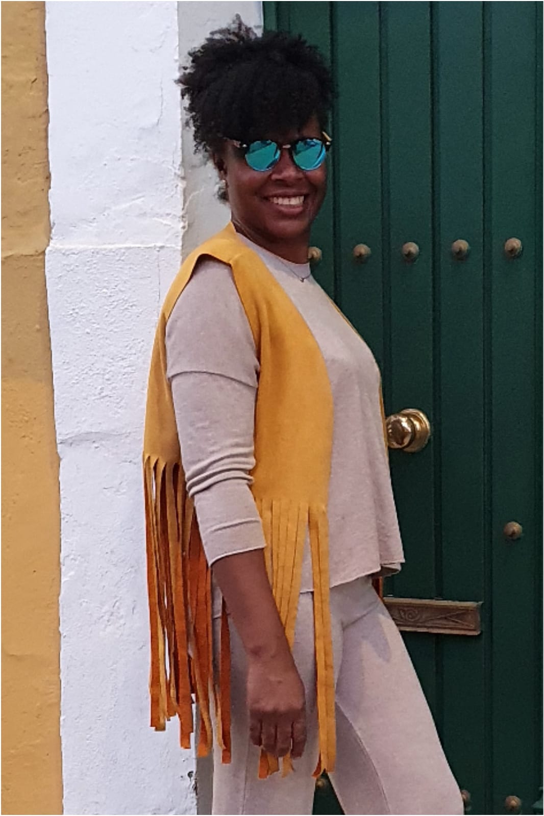 Chaleco mujer antelina con flecos