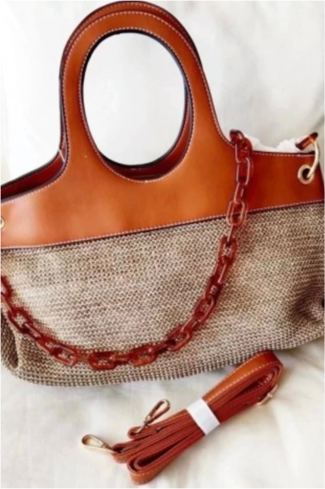 Bolso de mano mujer rafia