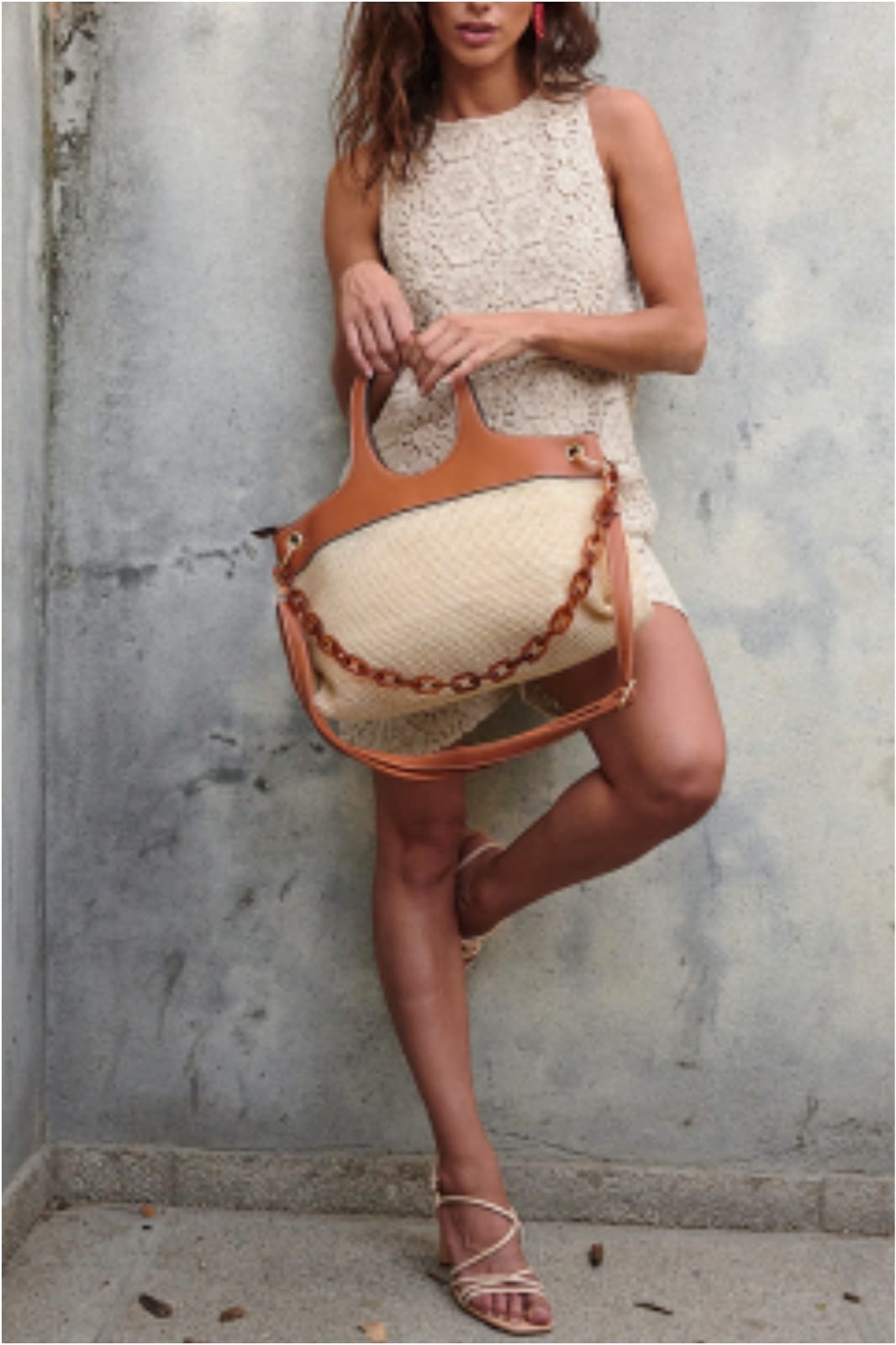 Bolso de mano mujer rafia - Imagen 4