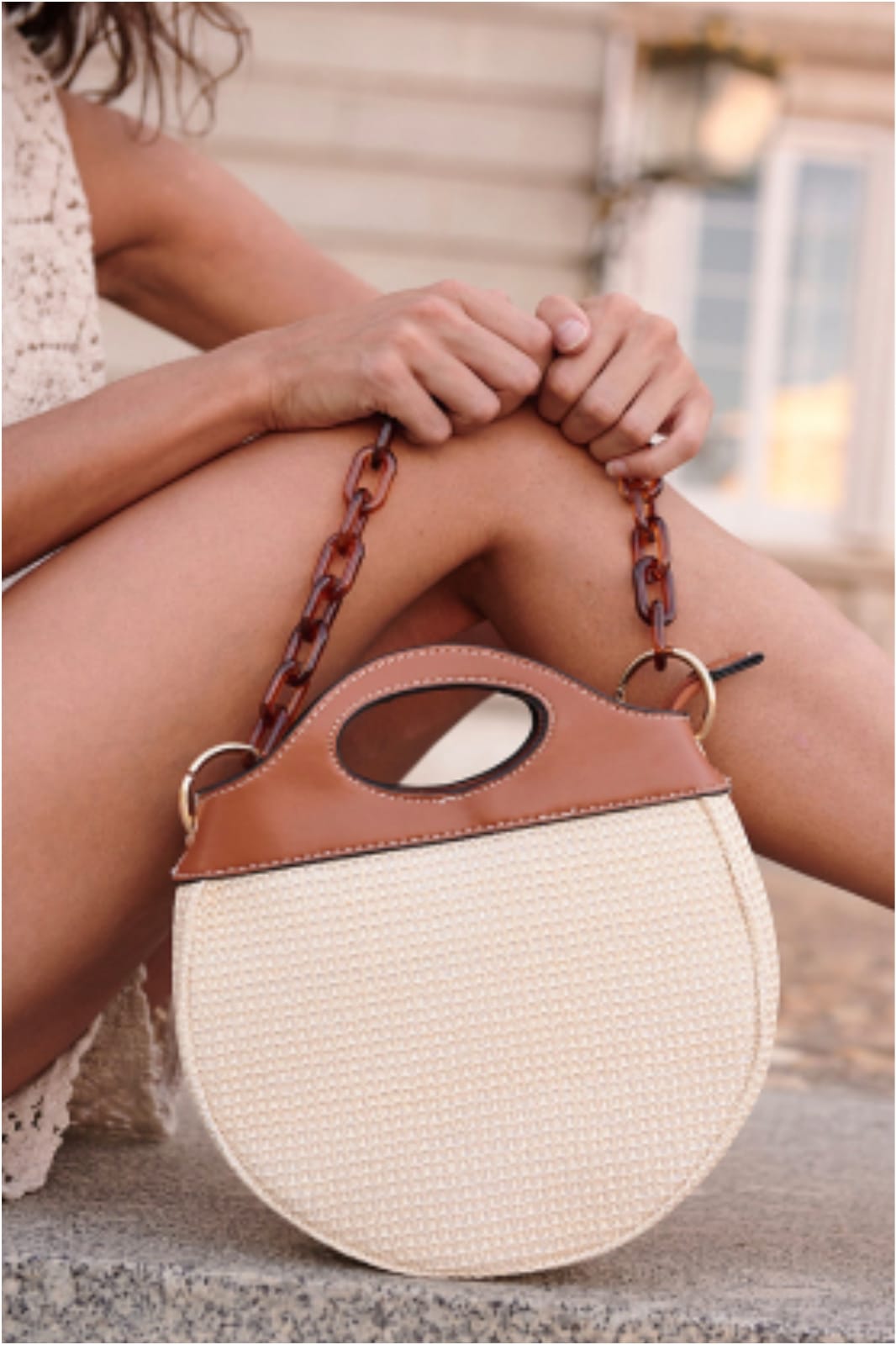 Bolso mujer de mano redondo