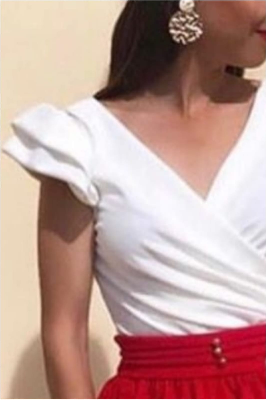 Blusa mujer manga volantes