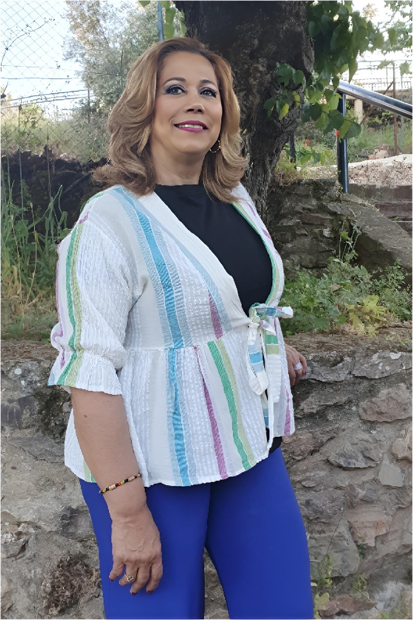 Chaqueta mujer estampada con volante