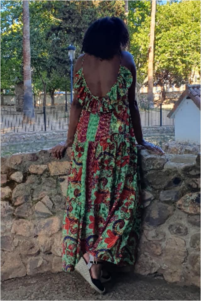 Vestido mujer estampado seda