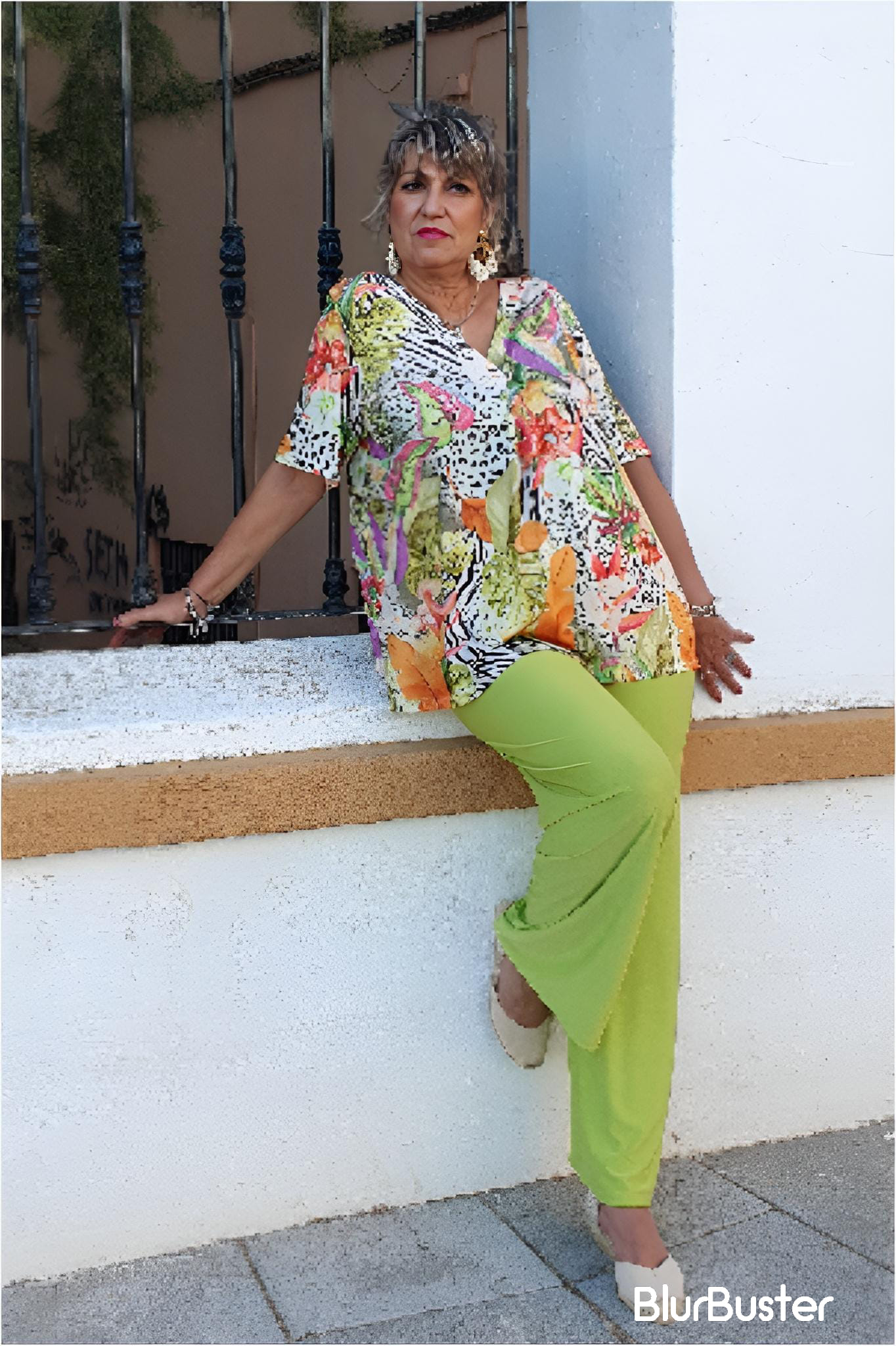 Blusa mujer talla grande punto frío - Imagen 4