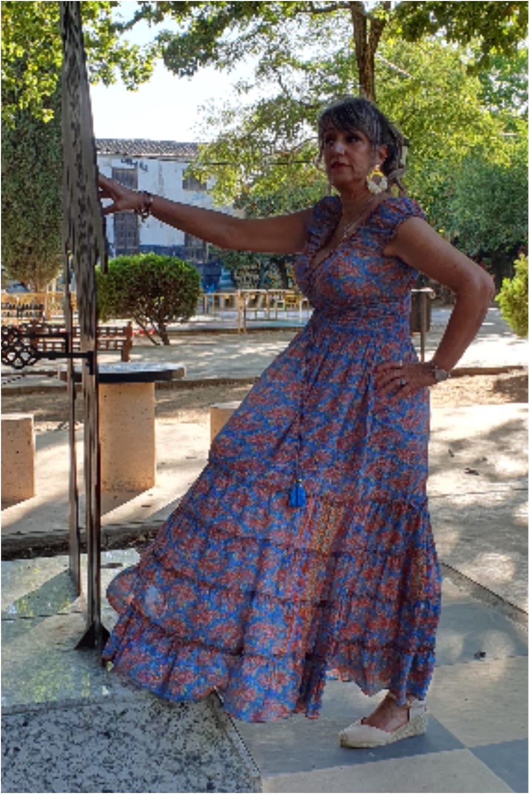 Vestido mujer largo seda