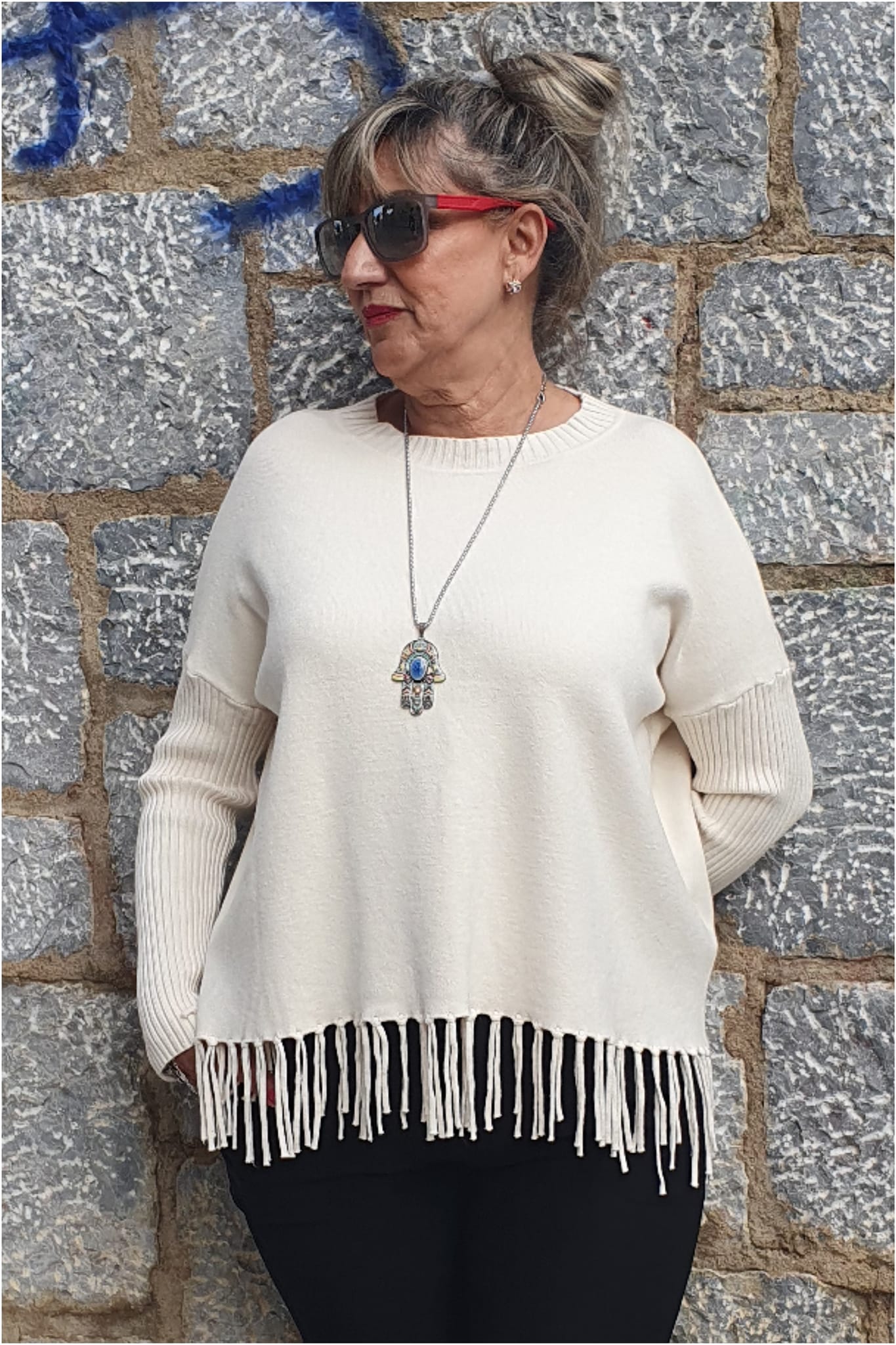 Jersey mujer con flecos