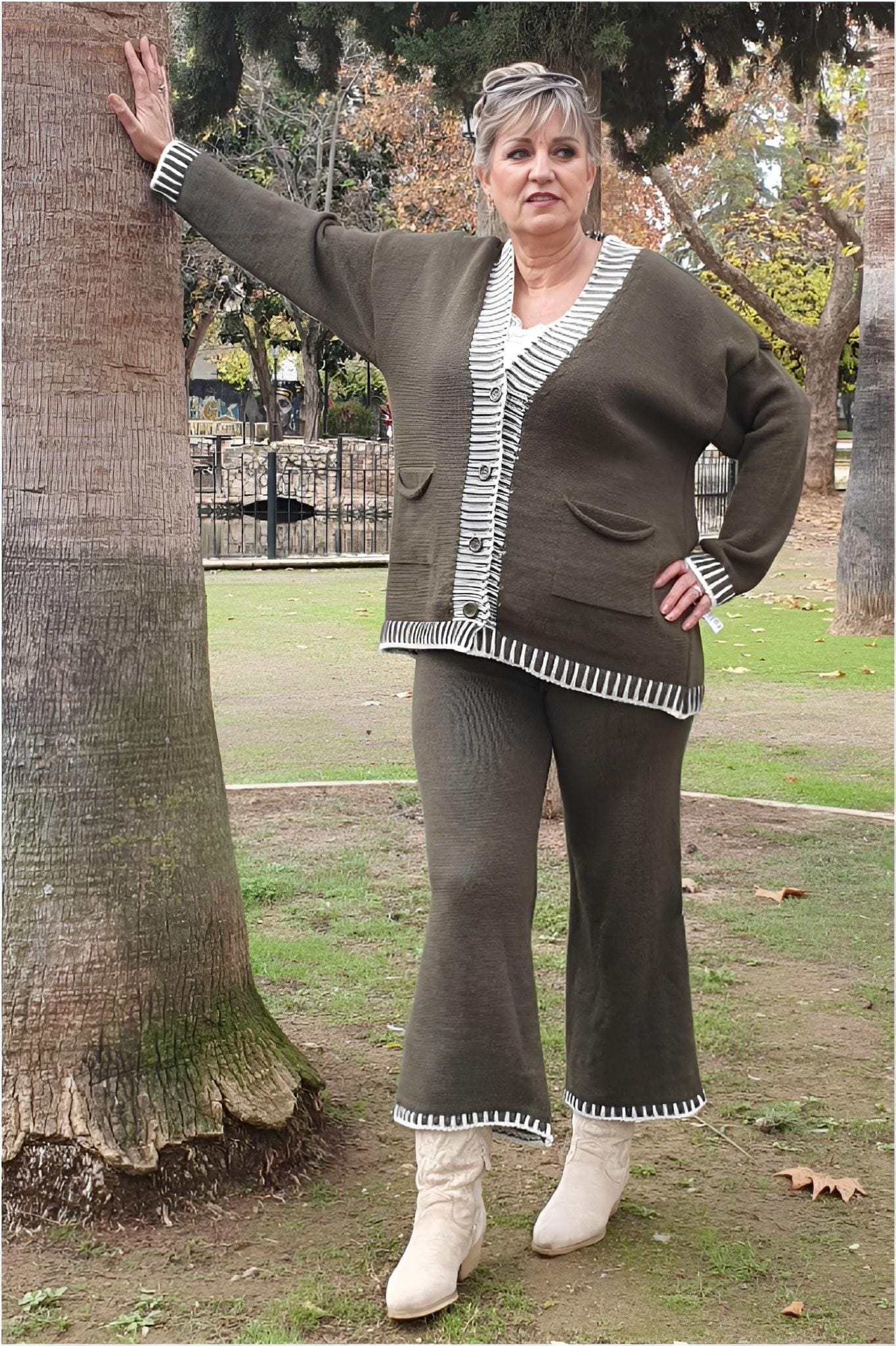 Conjunto mujer punto talla grande