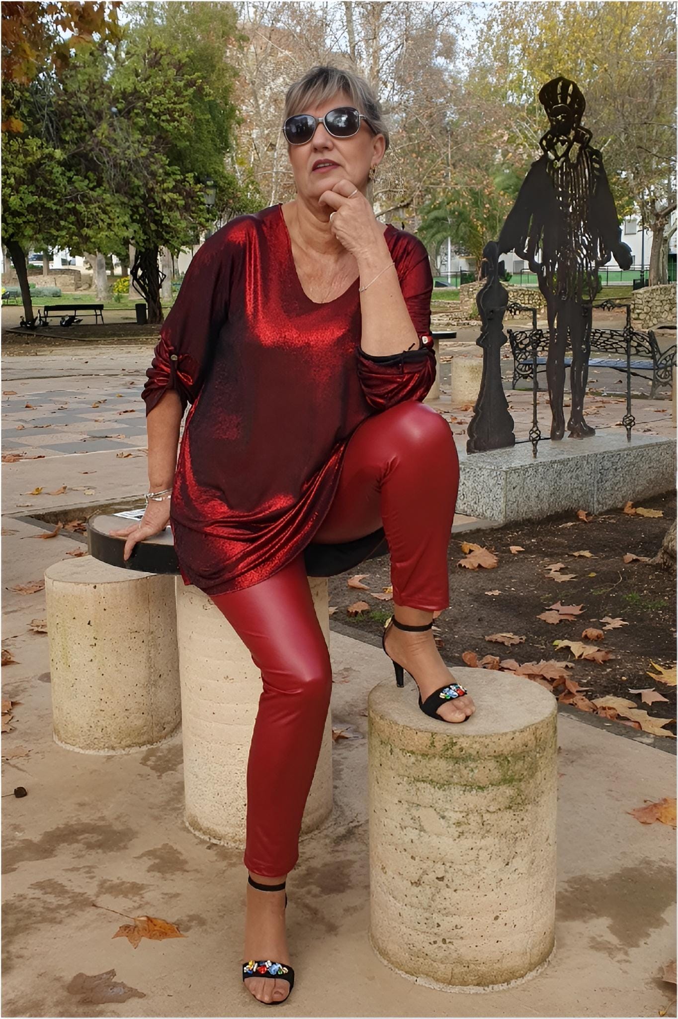 Mallas mujer símil piel talla grande