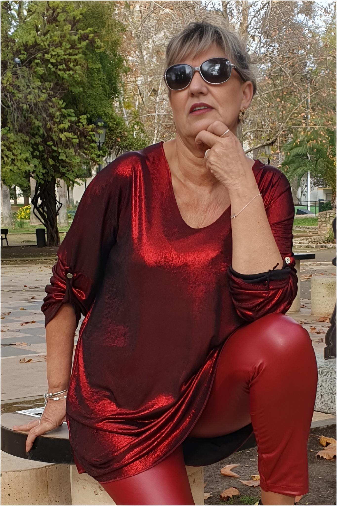 Blusa mujer brillo talla especial