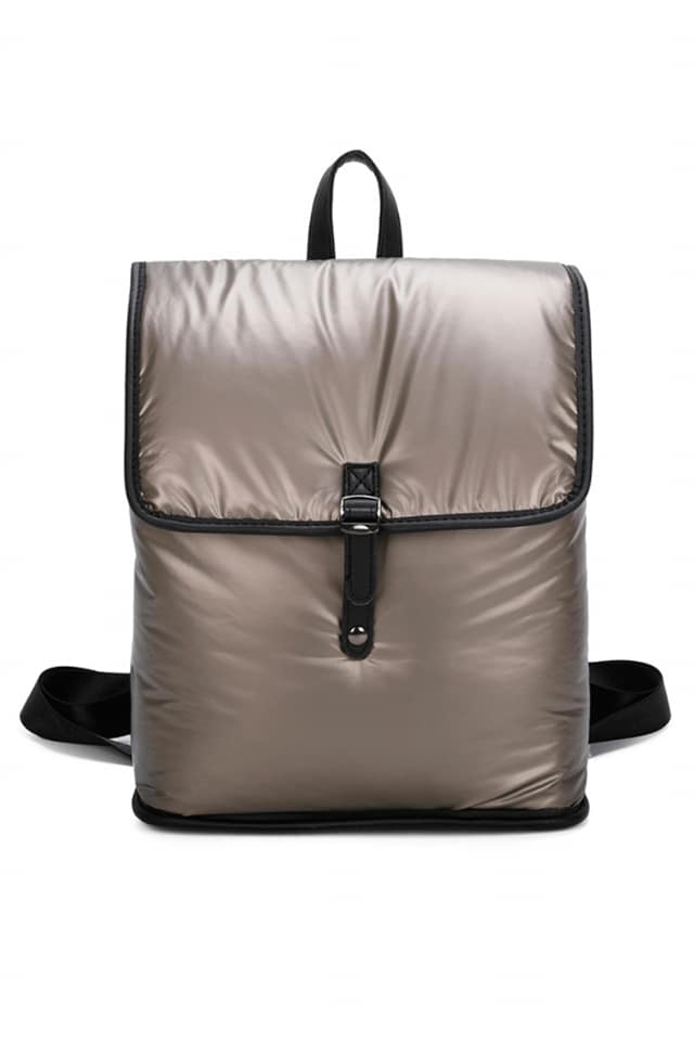 Mochila mujer acolchada brillo - Imagen 3