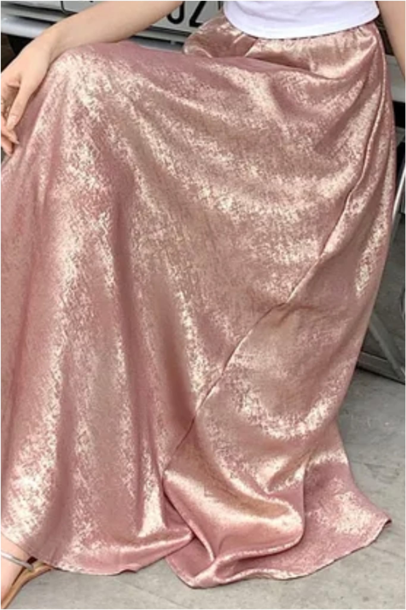 Falda mujer larga satén - Imagen 3