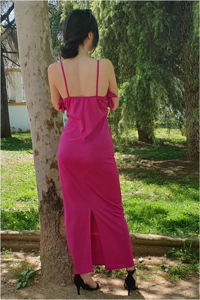 Vestido mujer volante de gala