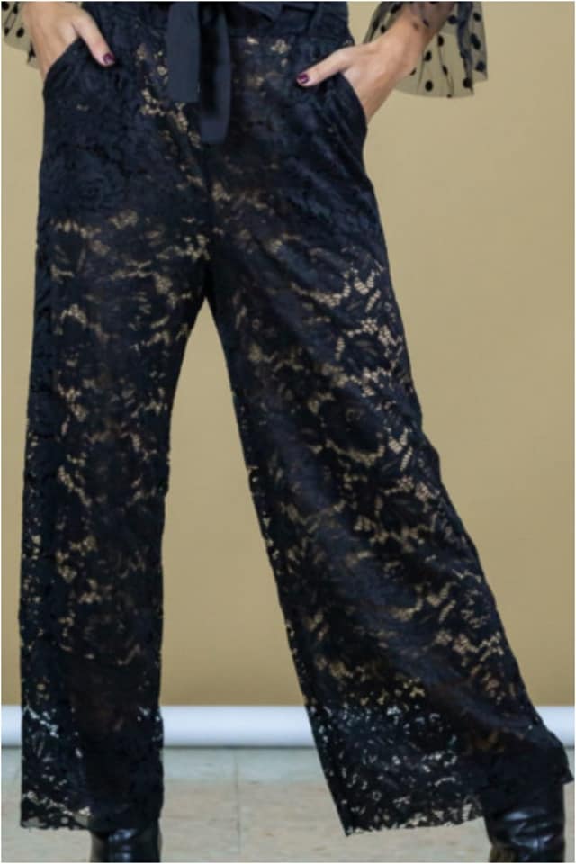 Pantalón mujer encaje negro