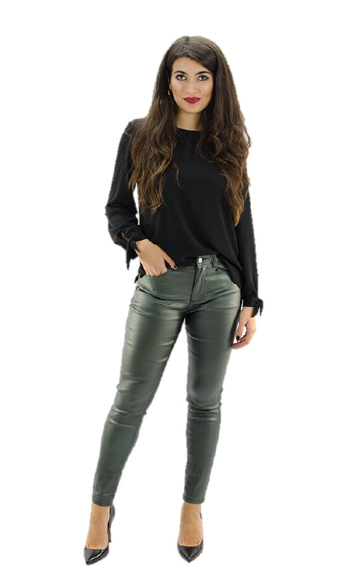 Pantalón encerado mujer