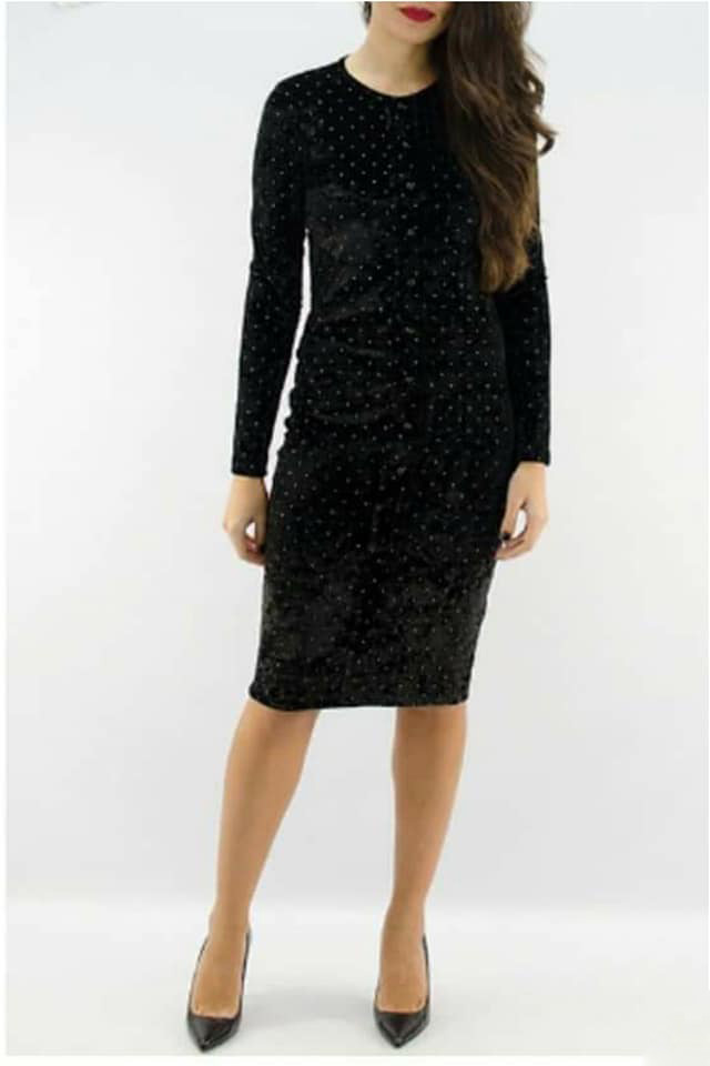 Vestido mujer terciopelo tachuelas