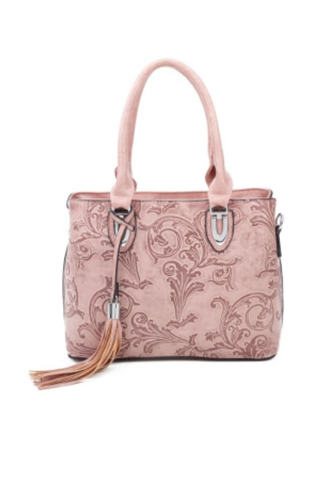 BOLSO MUJER ROSA CON TEXTURA