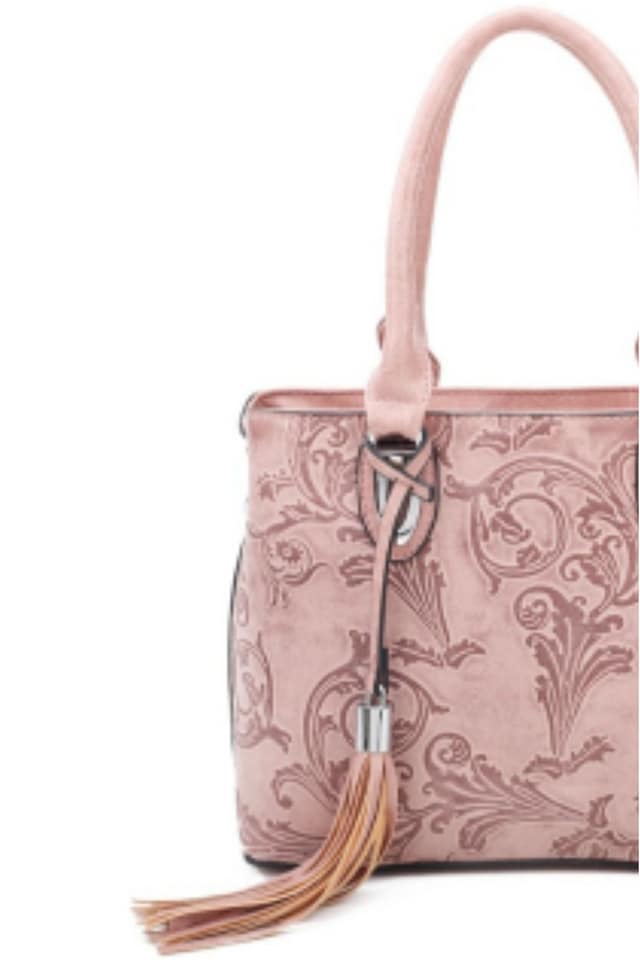 BOLSO MUJER ROSA CON TEXTURA