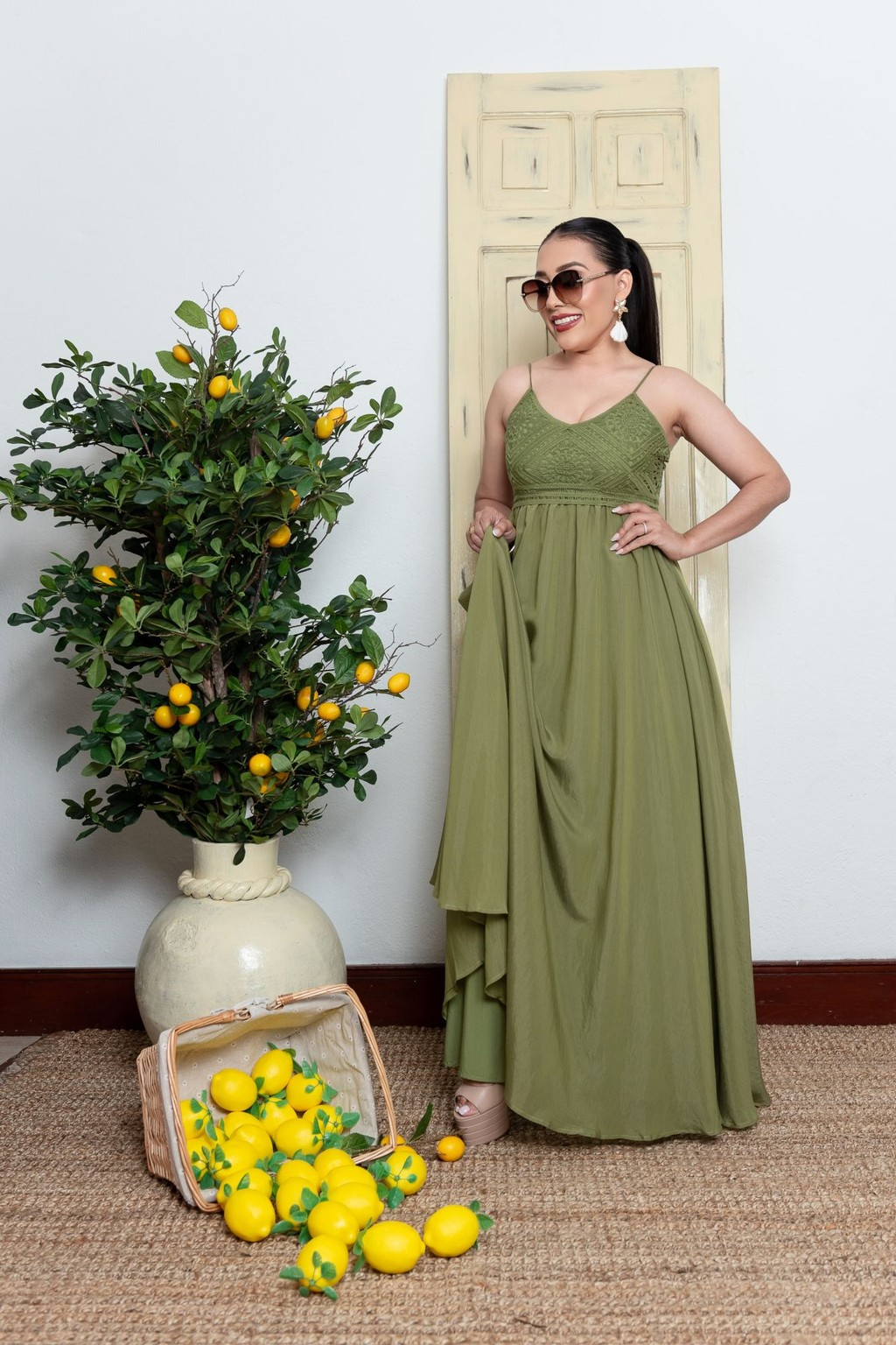MAXI VESTIDO VERDE P06829 - Imagen 3