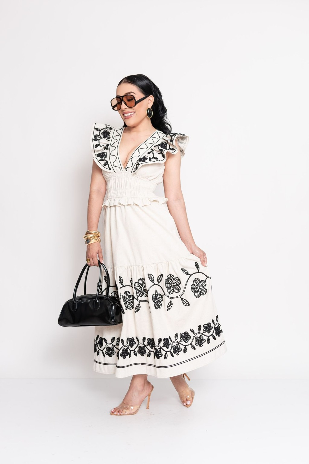 Midi Vestido Beige P06958