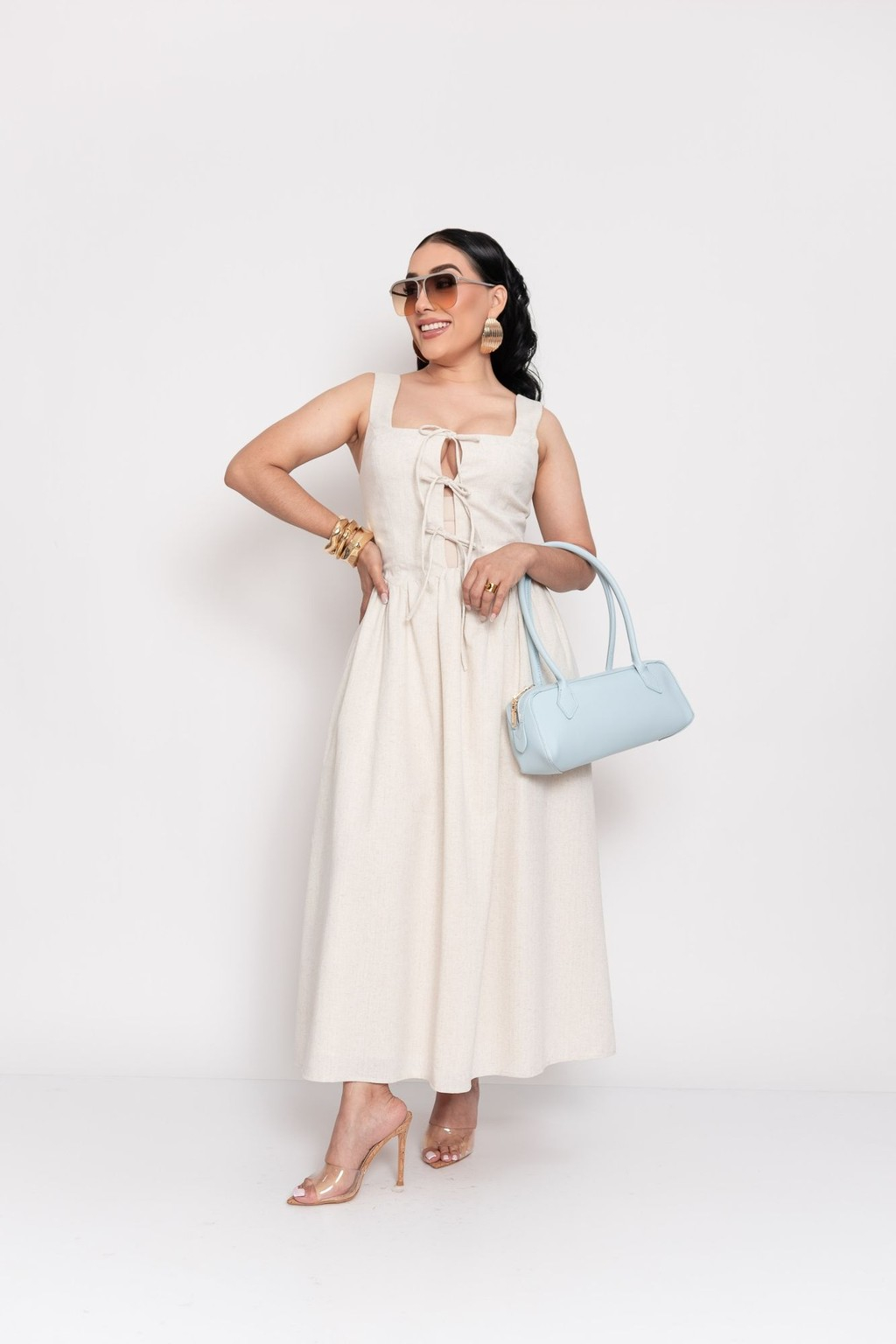 Midi Vestido Lino P07001