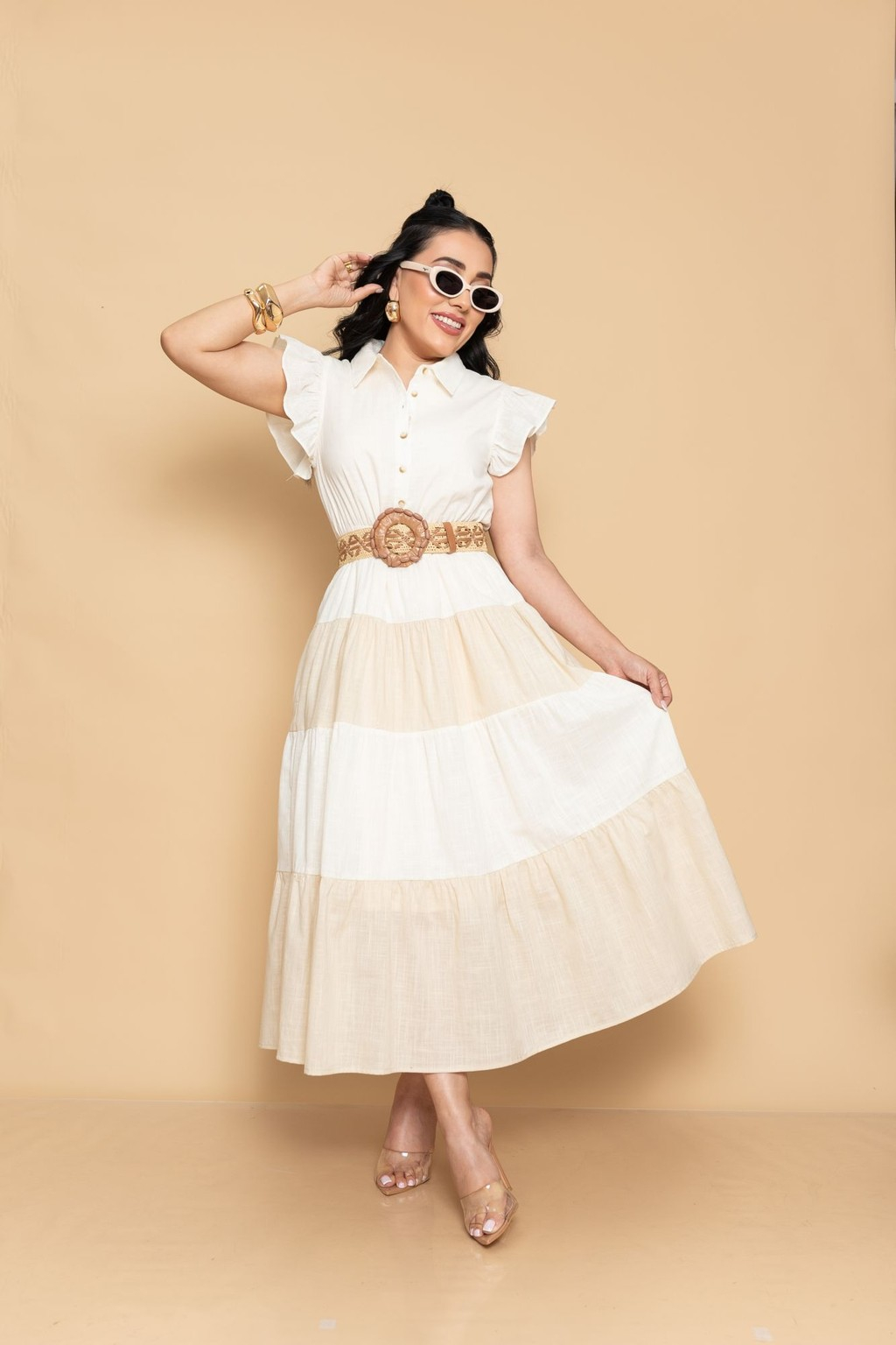 Vestido Natural P07576