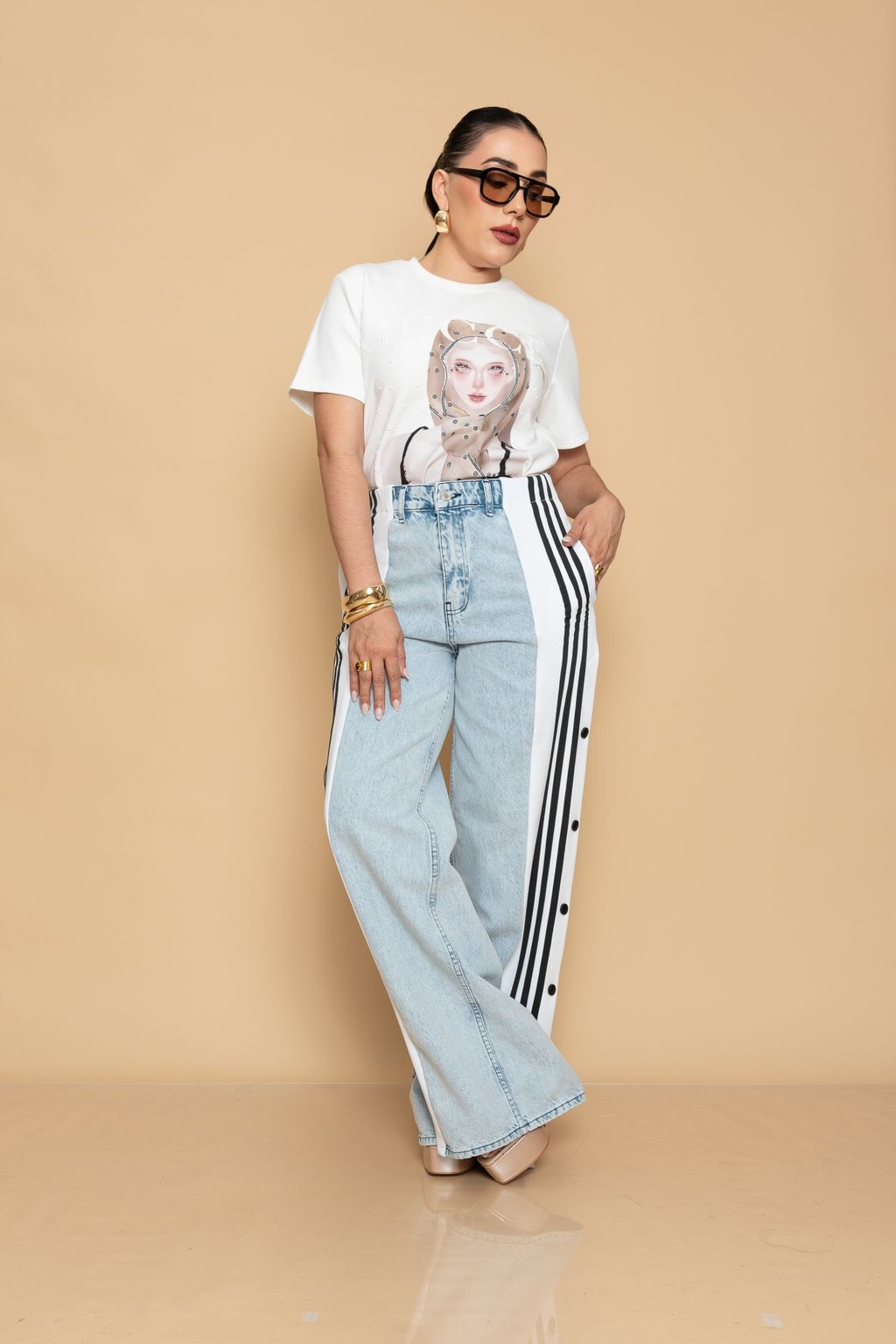 Pantalón Denim White P07202