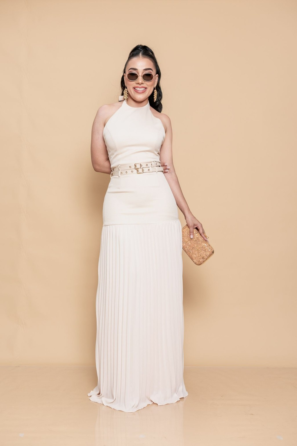 Maxi Vestido Beige P06924