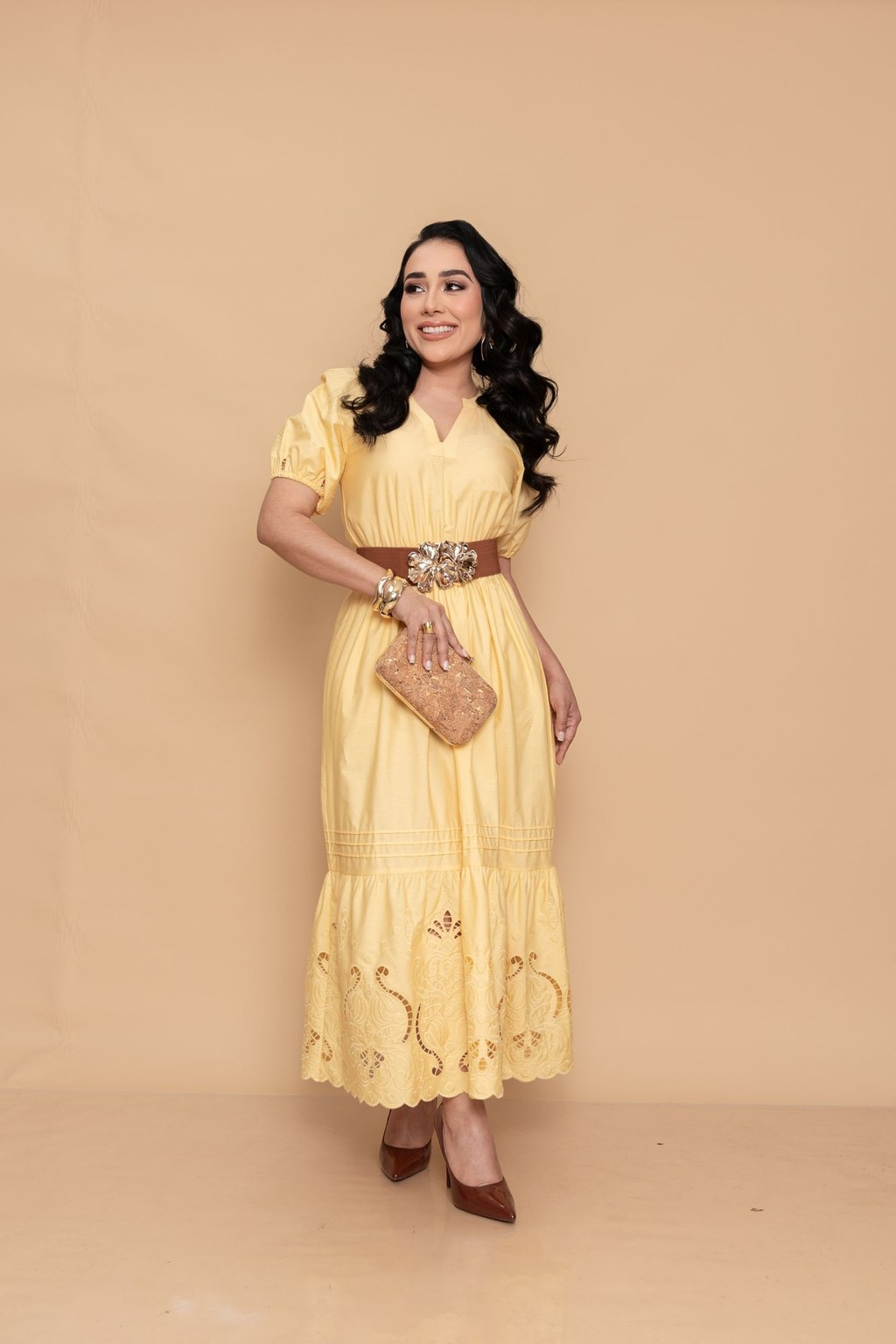 Midi Vestido Amarillo P06951