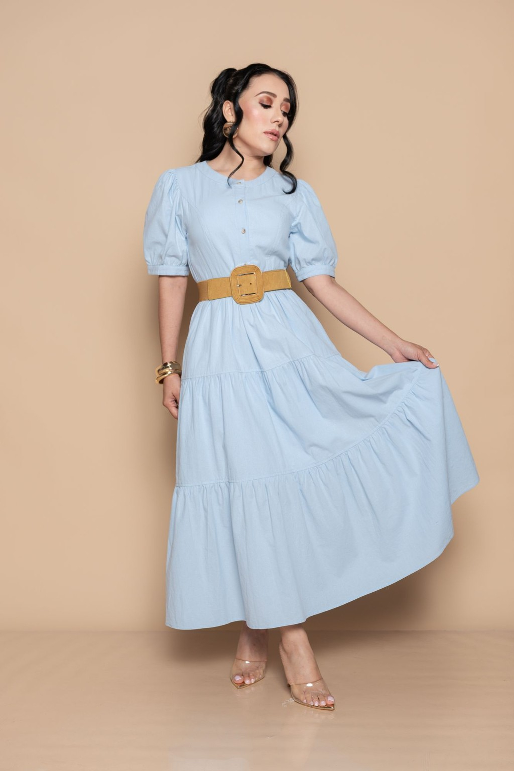 Vestido Celeste P07529