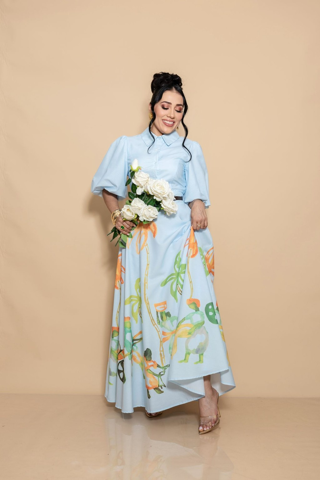 Vestido Celeste P07528